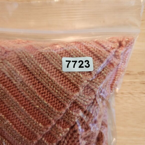 Vtg Y2K Cache Short Sleeve V Neck Open Knit Long Sweater Top Orange Metallic XS - Picture 12 of 12